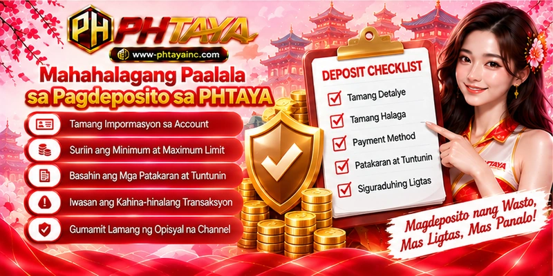 Mahahalagang Paalala sa Pagdeposito sa PHTAYA